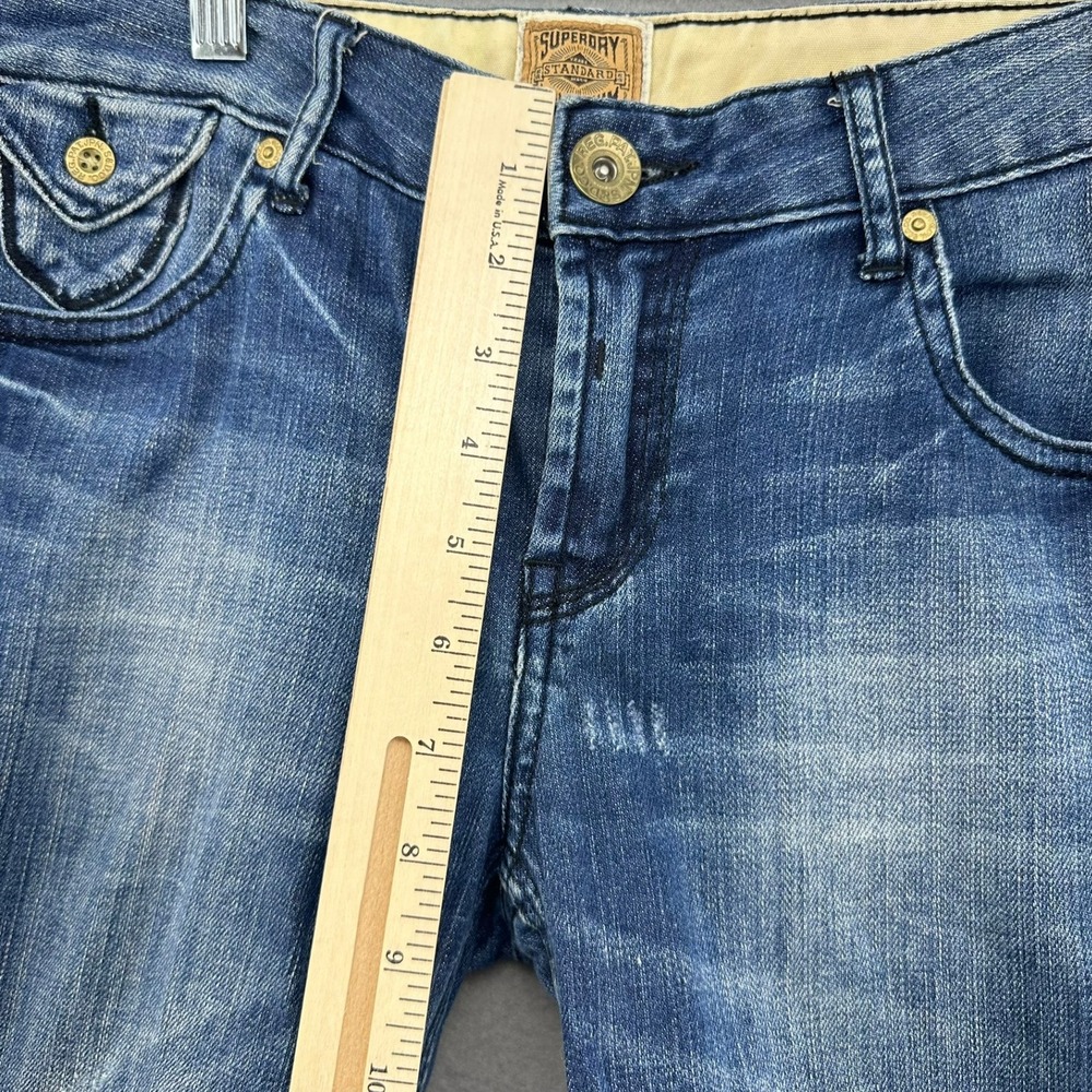 Superdry Cropped Union Denim Capri Blue Jeans Womens Size 30 (32x19) Preppy Rock - Picture 5 of 9